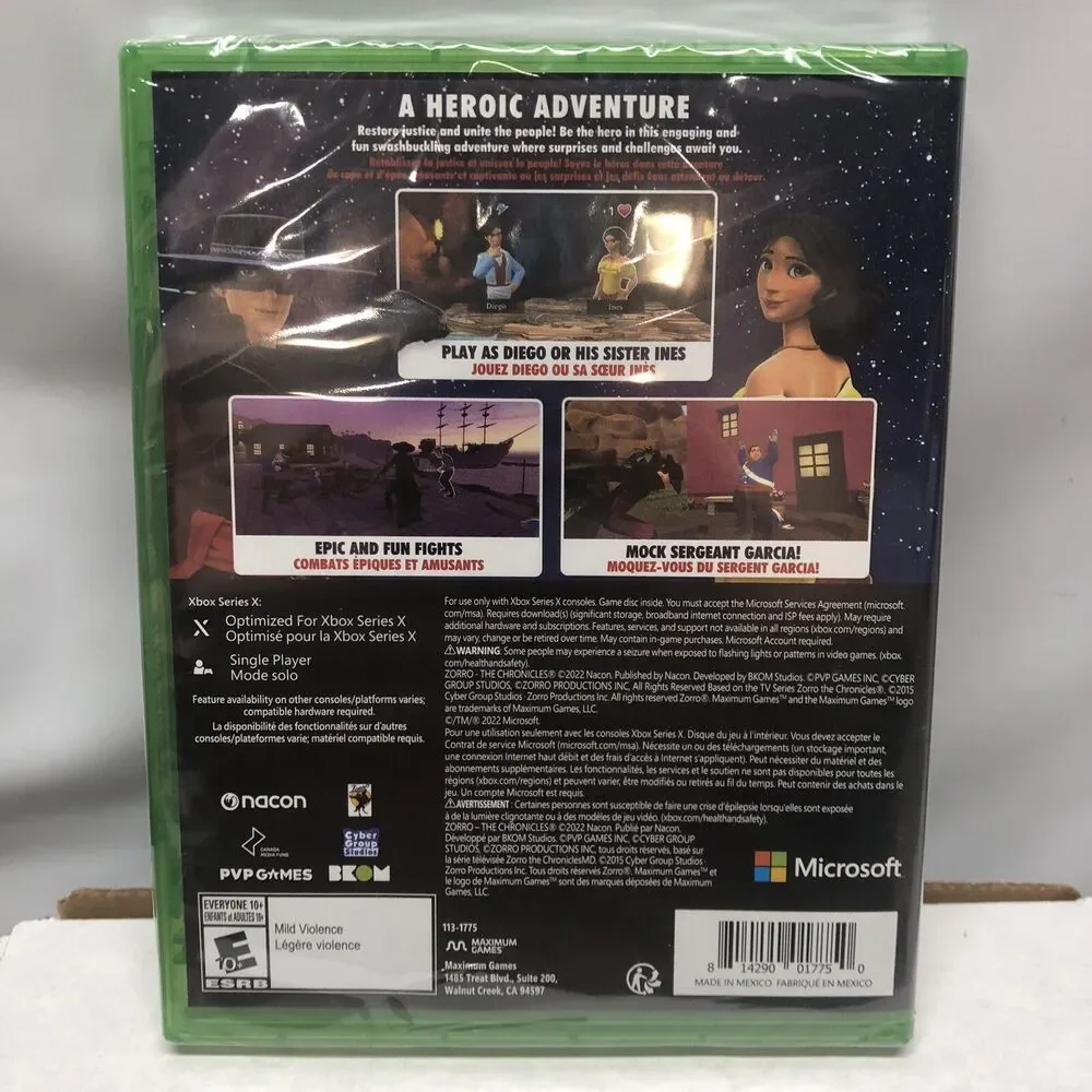 Zorro The Chronicles Xbox Series X Brand New Factory Sealed Physical Disc